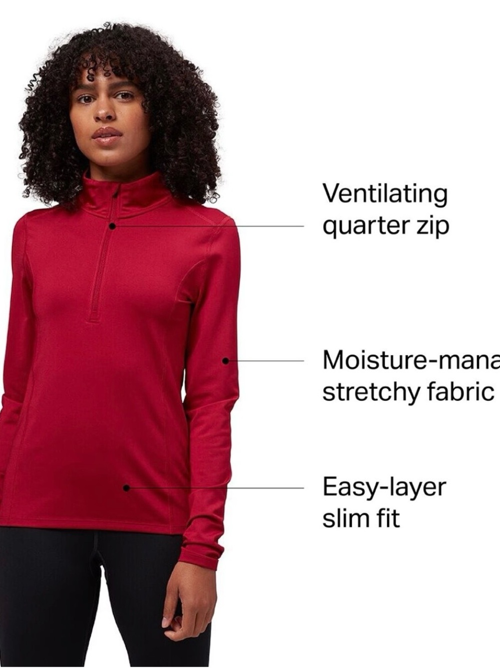 Stoic Midweight 1/4 Zip Baselayer Top - L View 2